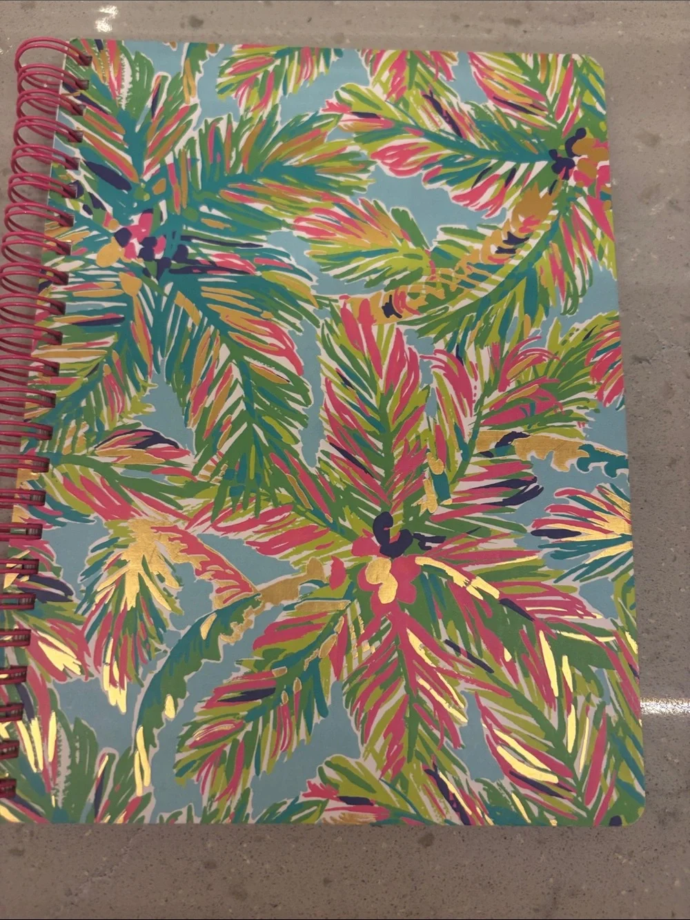 Lilly Pulitzer Bright Pink & Navy Floral Spiral Notebooks 📒 and pencil ✏️ bundle